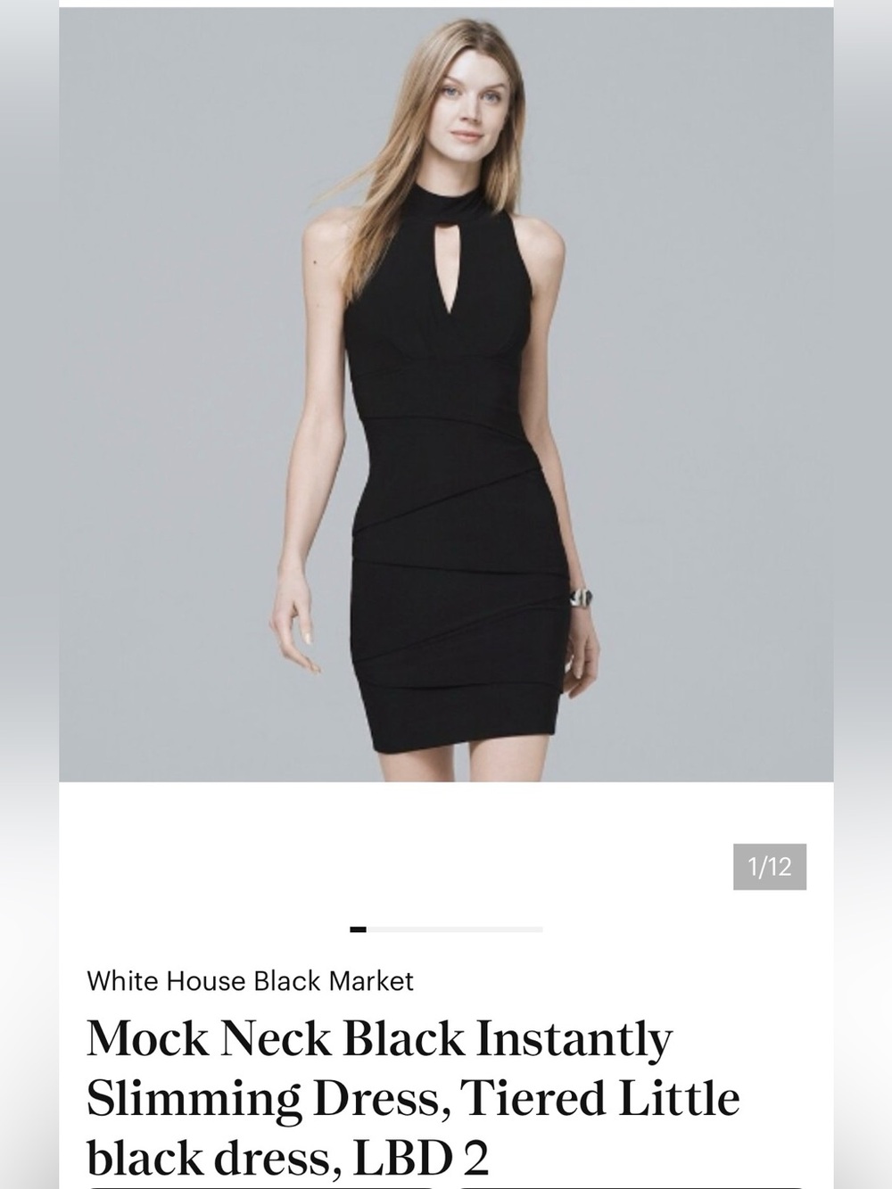 WHBM instantly Slimming Black Sleeveless Mini Dress with Keyhole Neck, Zipper - Picture 14 of 14